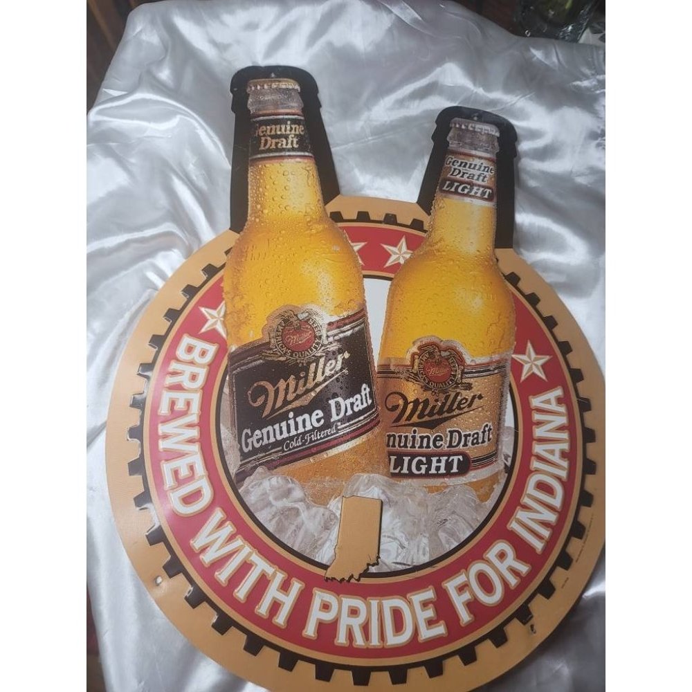 Vintage Miller Genuine Draft "Brewed  with pride for Indianna"  Advertising manc